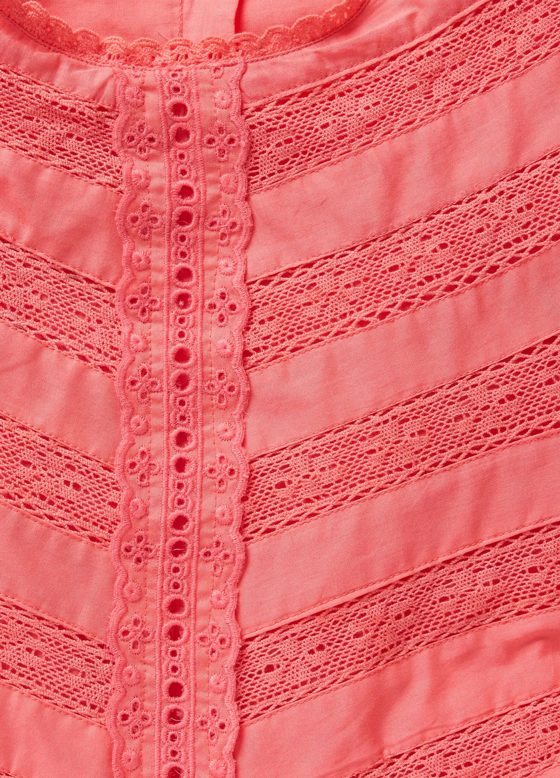 Pink dress with broderie anglaise details