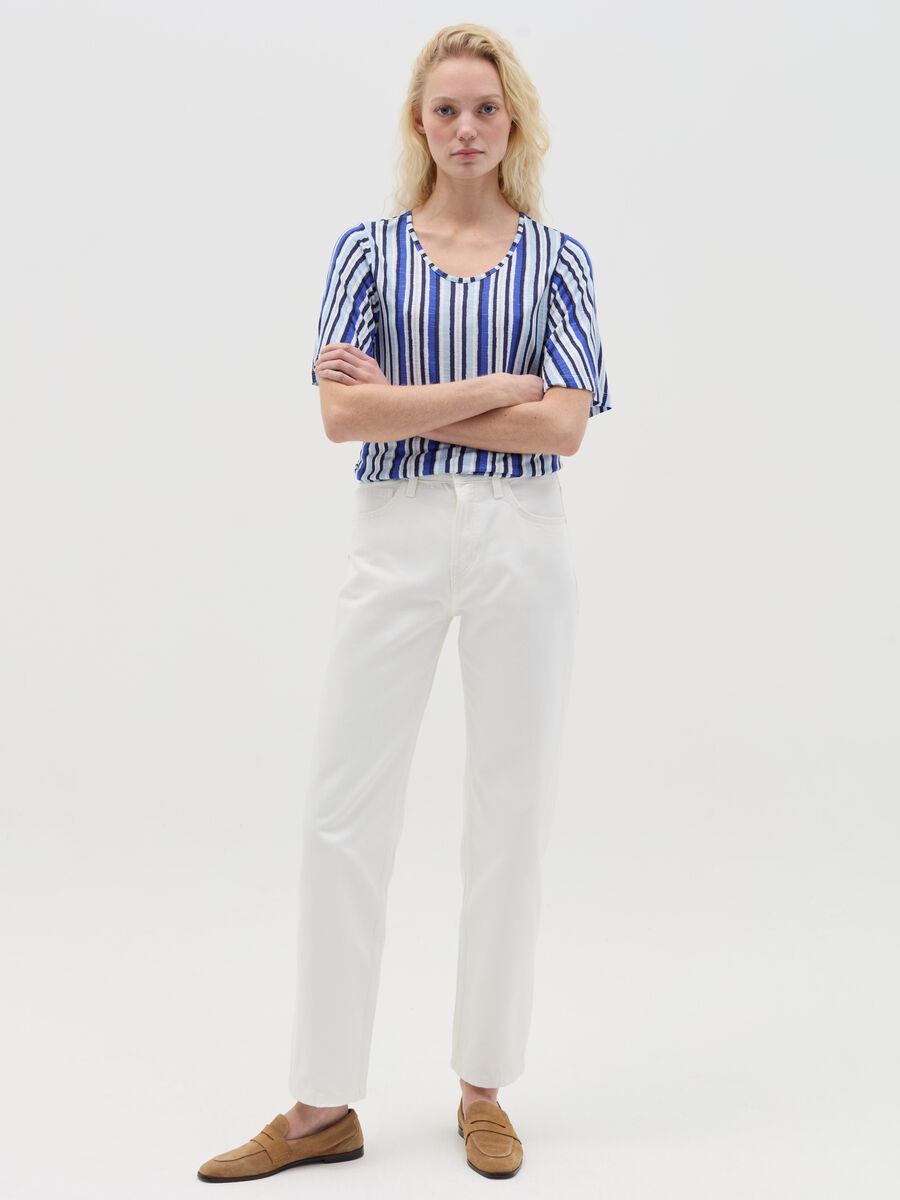 Viscose T-shirt with stripes_1