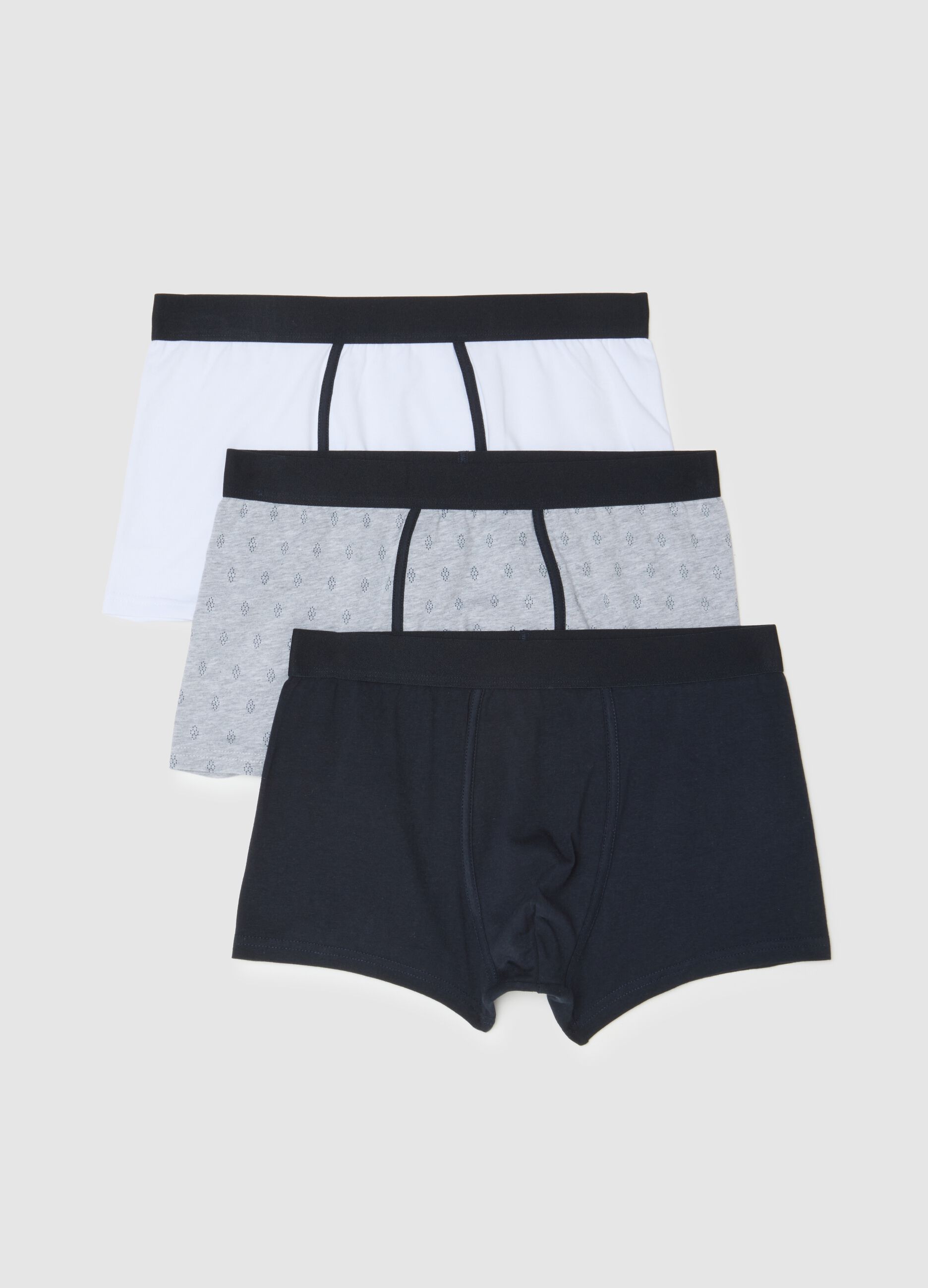 Set of multicolour pure cotton regular fit tripack boxers
