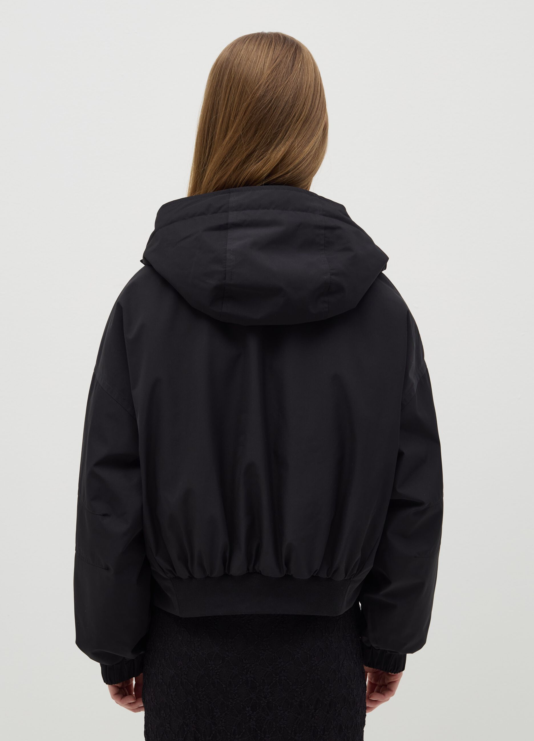 Short padded parka with hood