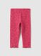 Girls' pink stretch cotton leggings_0
