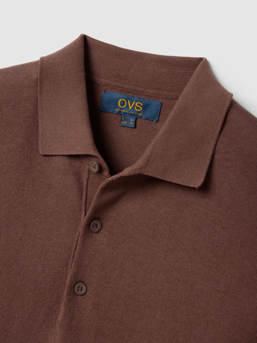 Brown pure cotton polo regular fit_5