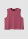 Pink cotton-blend tank top_0