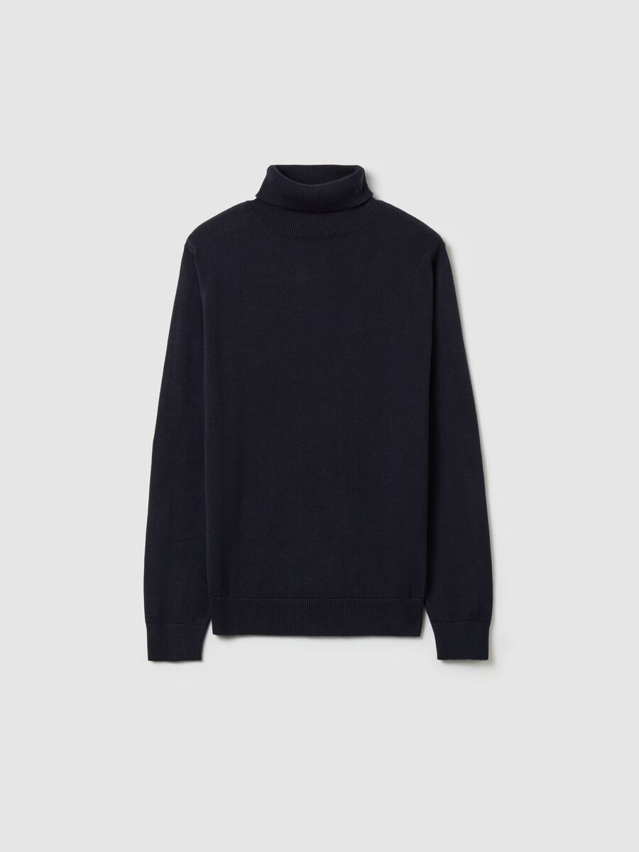 Solid colour cotton turtleneck jumper_3