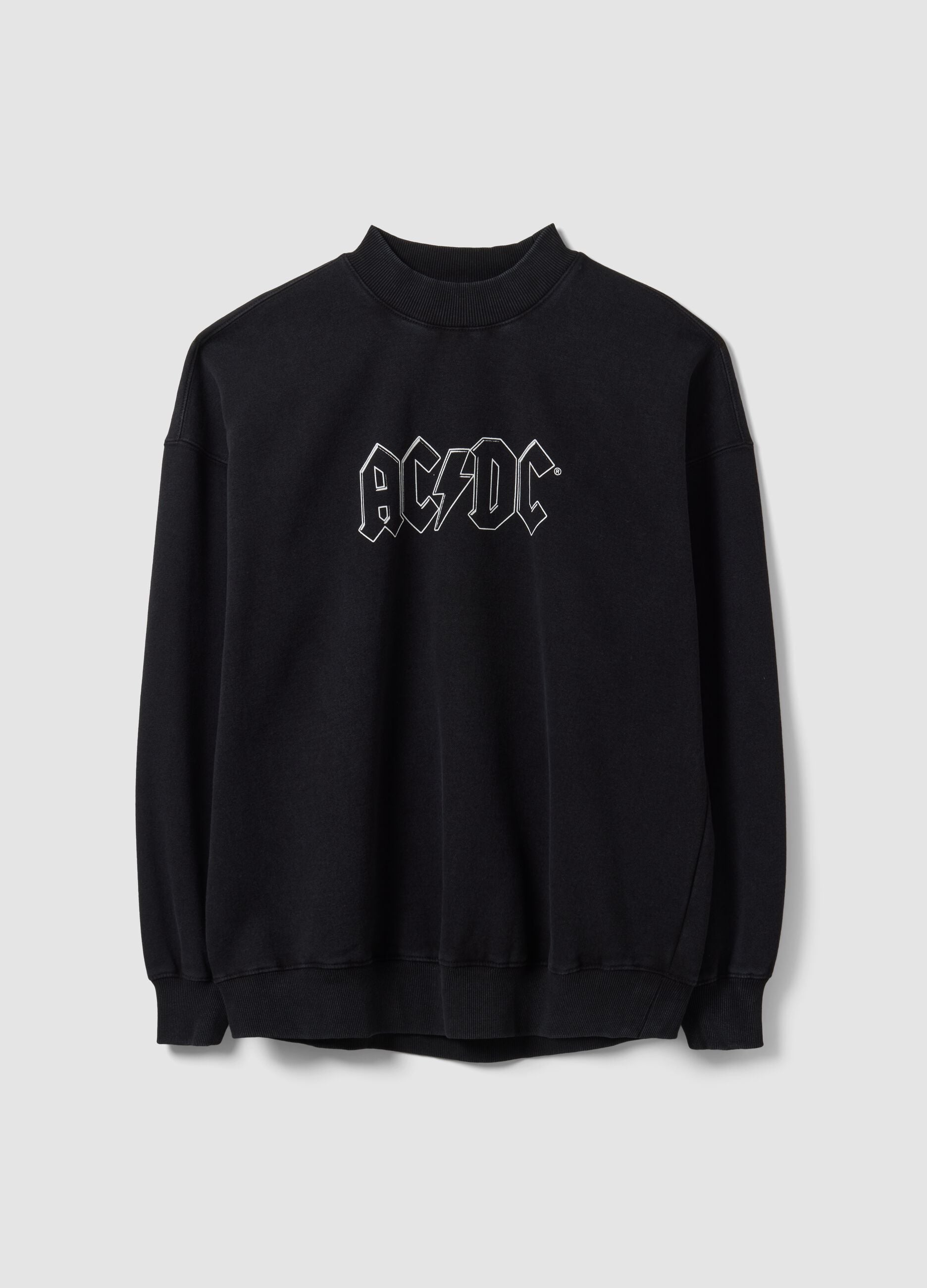Black cotton-blend AC/DC print sweatshirt