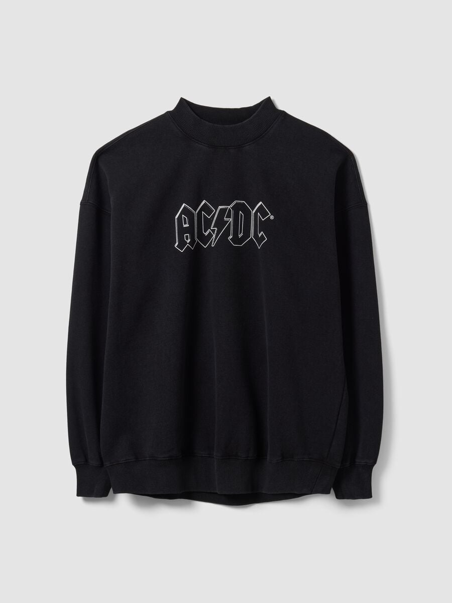 Black cotton-blend AC/DC print sweatshirt_0