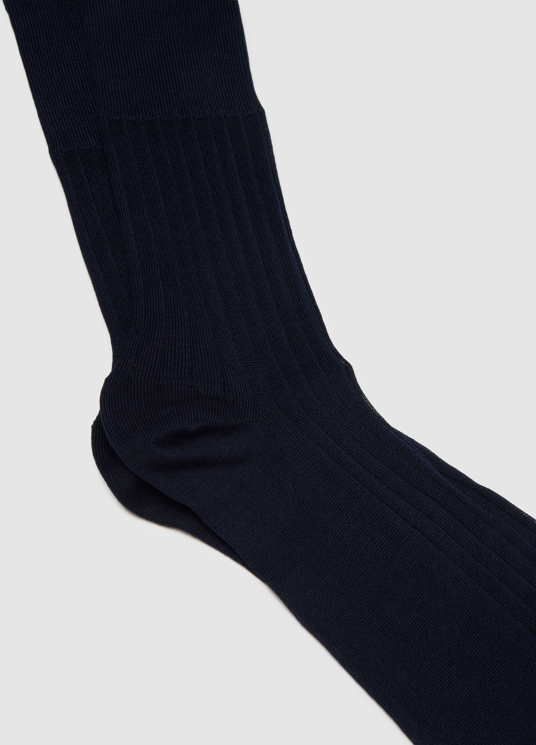 Set of two pairs of pure cotton blue socks