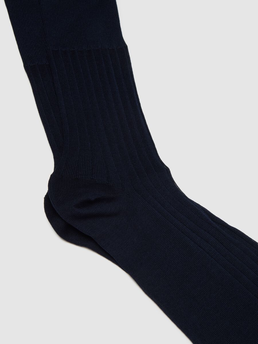 Set of two pairs of pure cotton blue socks_1