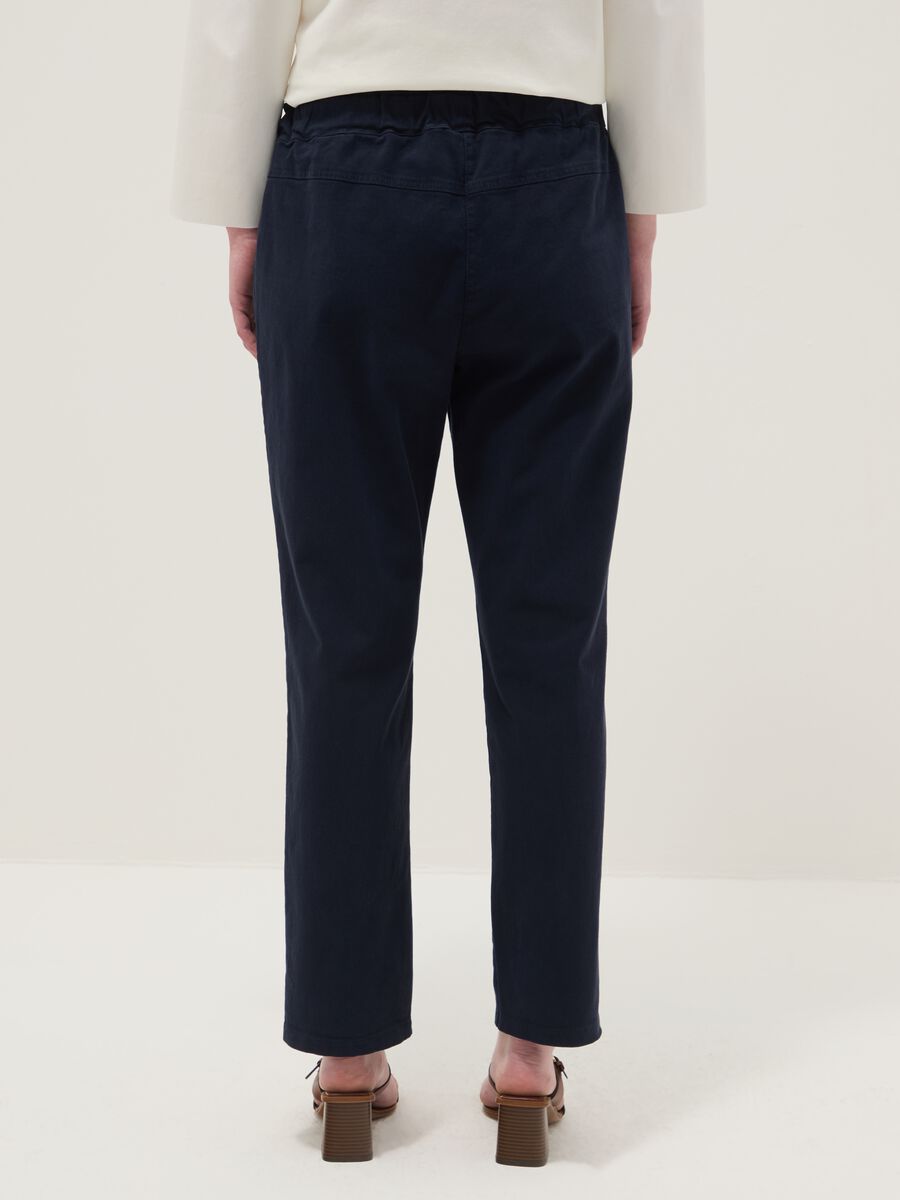 Blue stretch cotton trousers regular fit_2