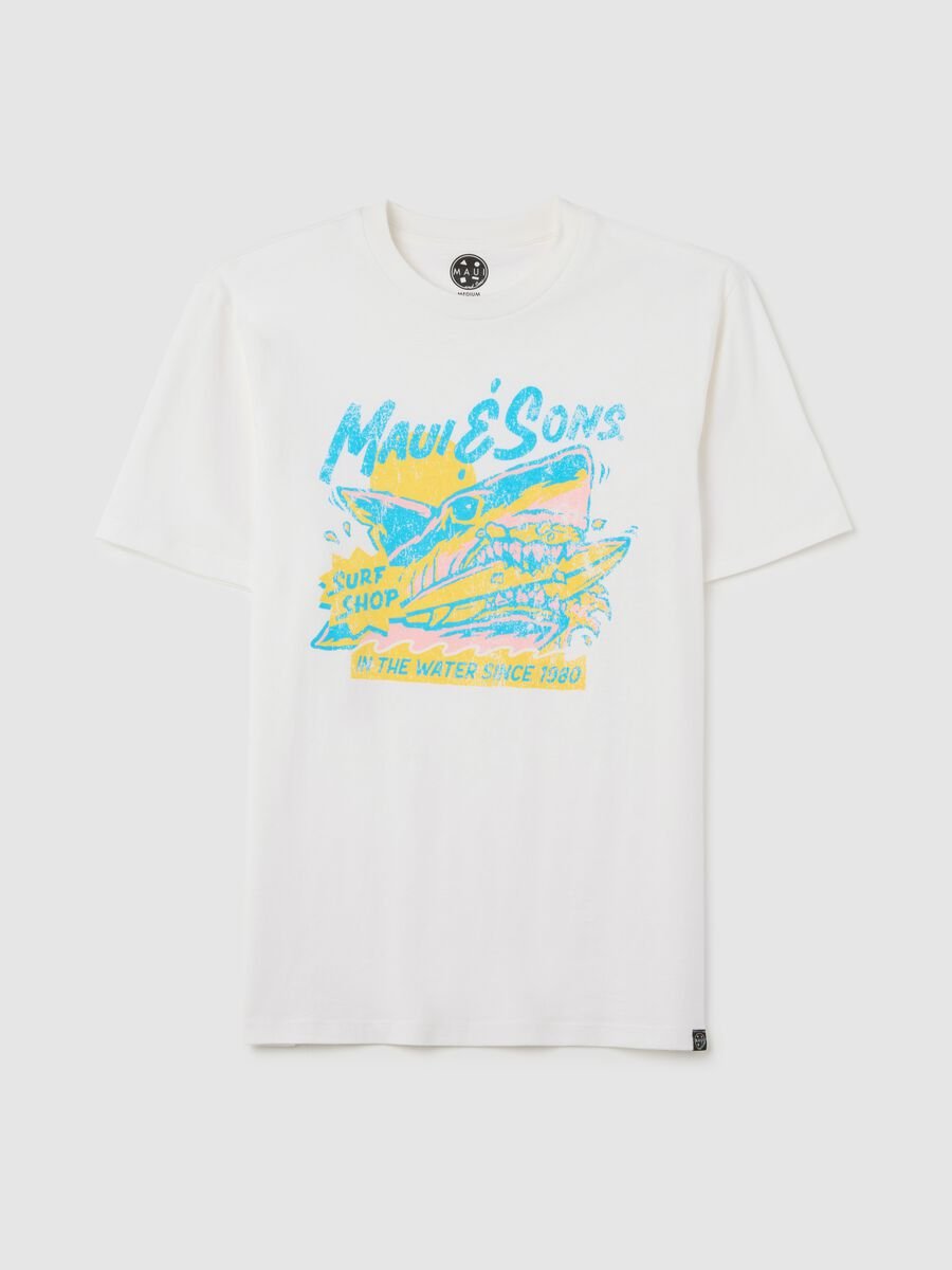 White T-shirt with Maui & Sons graphic print_4
