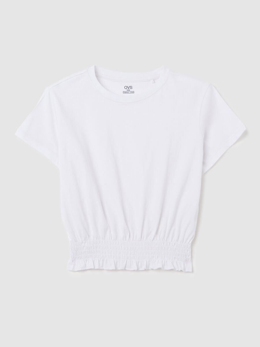 T-shirt da ragazza in puro cotone bianca regular fit_3