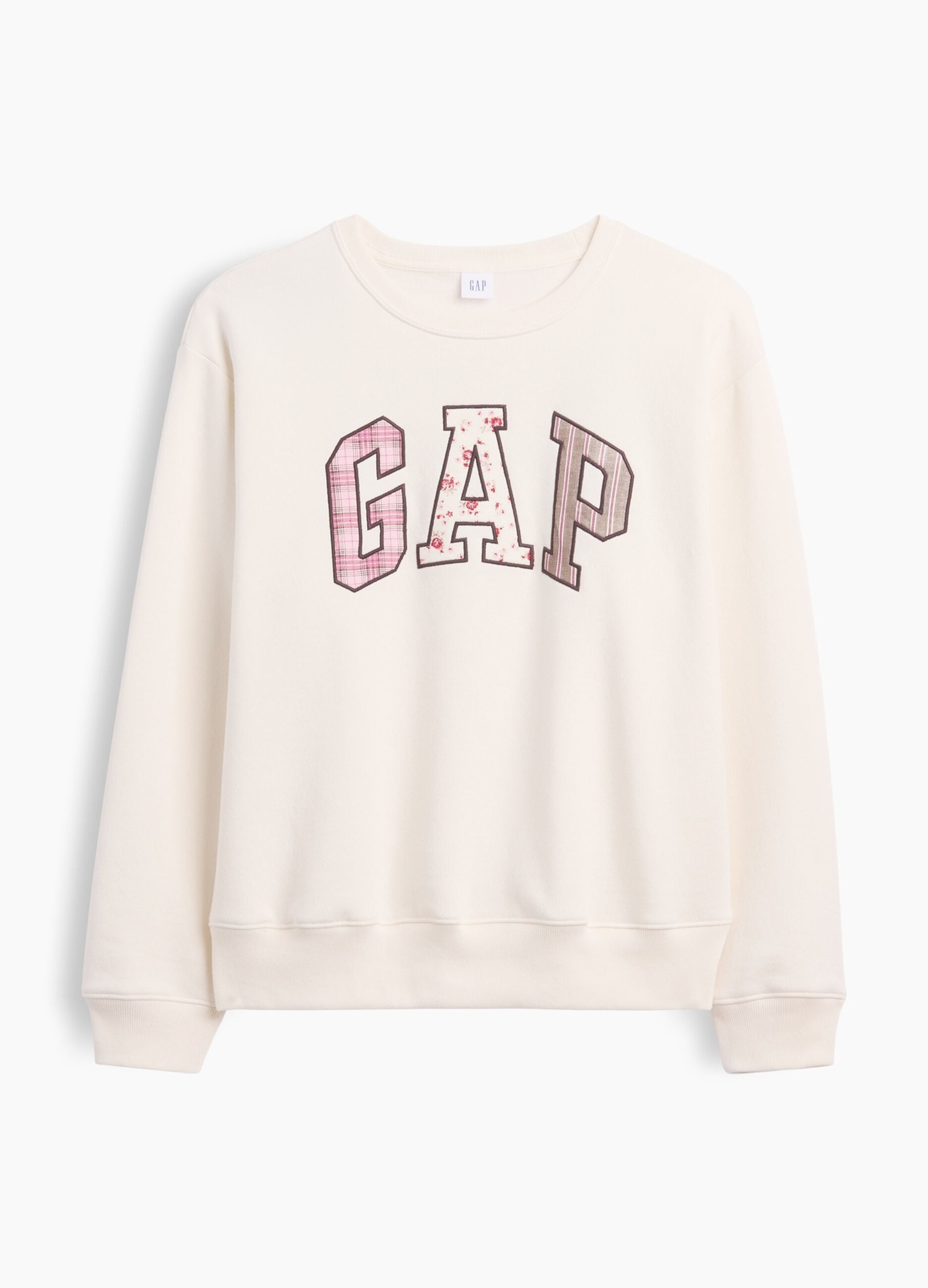 Ivory white cotton-blend sweatshirt with GAP patterned lettering