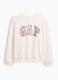 Ivory white cotton-blend sweatshirt with GAP patterned lettering_3