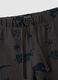 Children's grey pure cotton regular fit trousers with dinosaur print_2