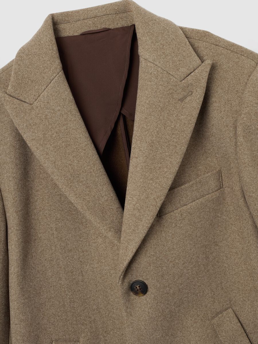 Cappotto lungo beige regular fit con bottoni_5