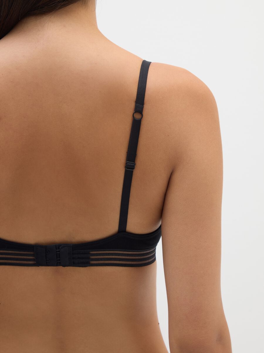 Women's Black Stretch Cotton Bra_2