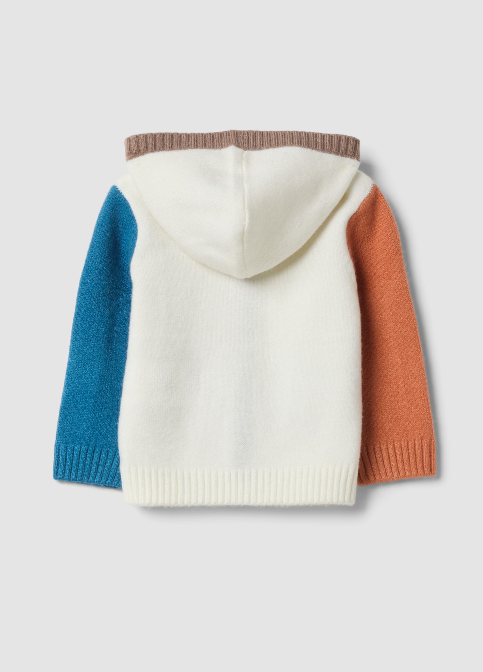 Off-white hooded crew-neck cardigan