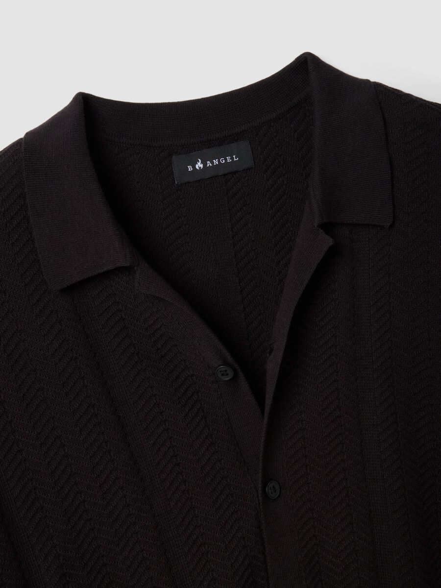 Camicia marrone in puro cotone a maniche corte over fit_5