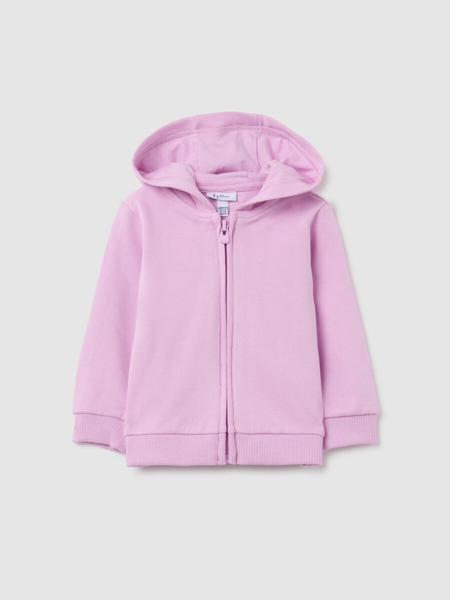 Felpa da neonata in puro cotone rosa regular fit_0