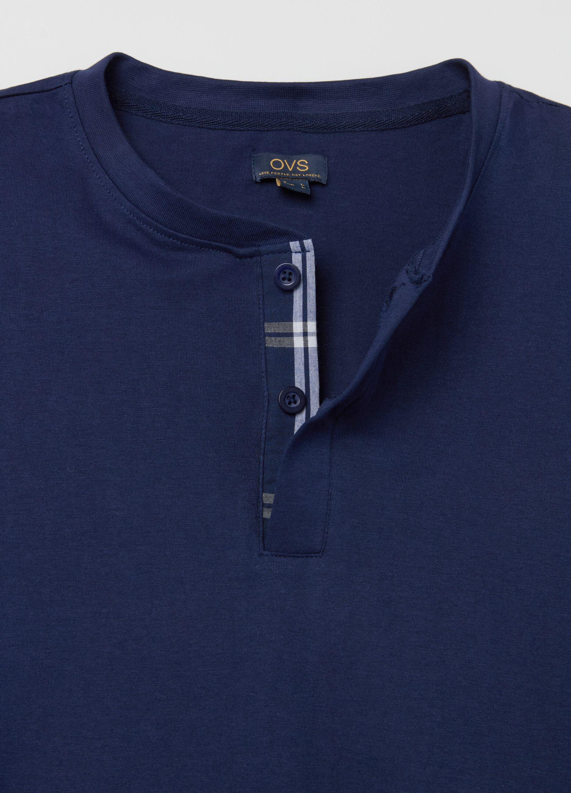 Long pyjamas with granddad neckline
