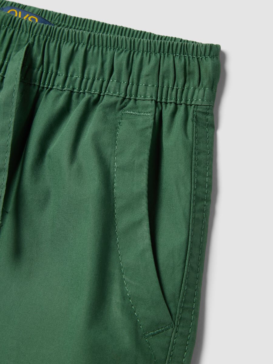 Shorts in puro cotone verde da bambino regular fit_2
