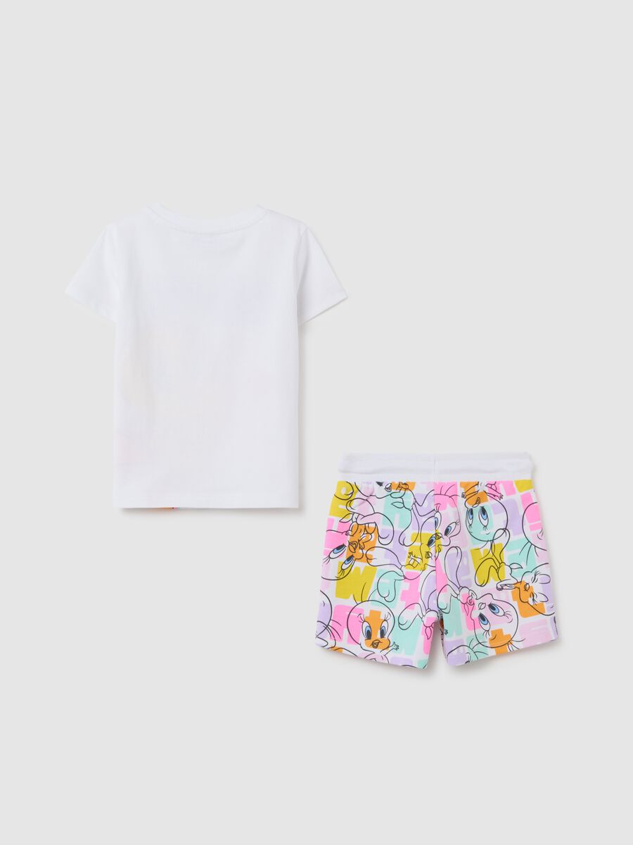 Girls' white pure cotton set regular fit with Looney Tunes prints_1