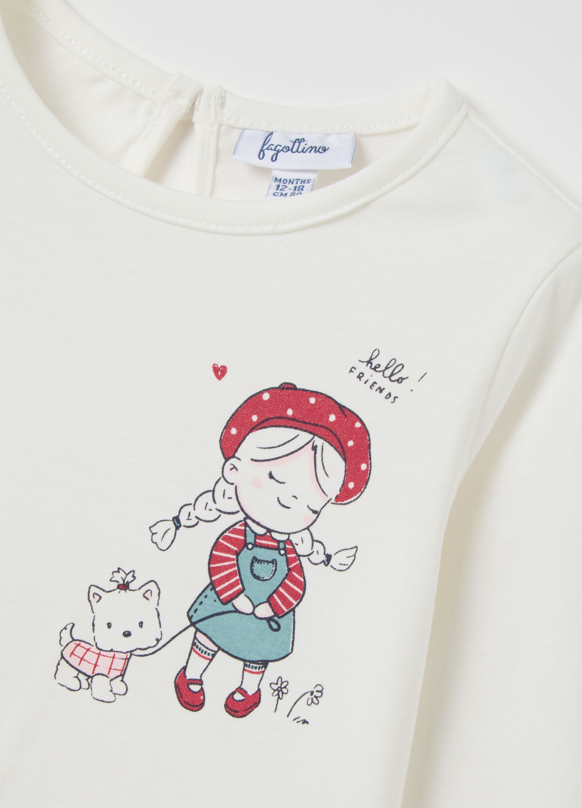 Girls' pure cotton white regular fit top