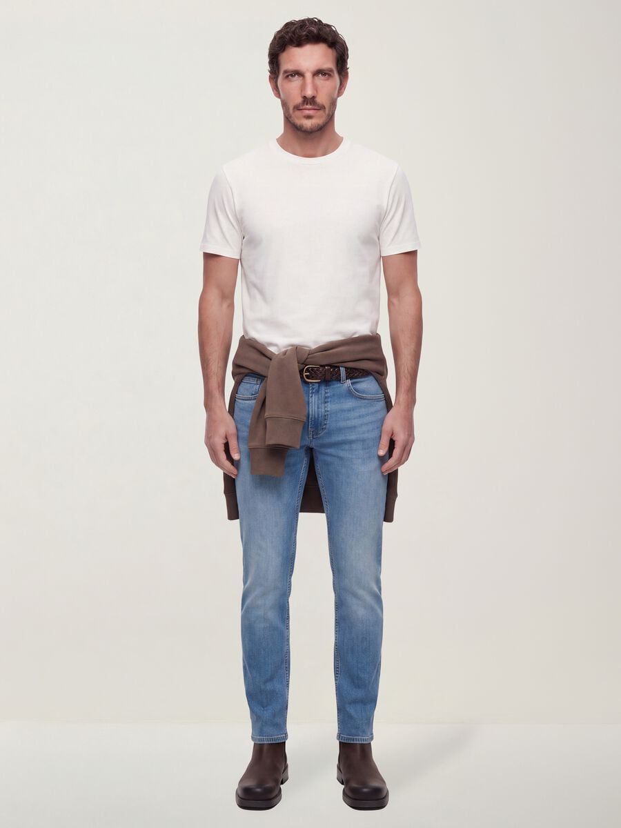 Slim-fit stretch cotton denim jeans_0