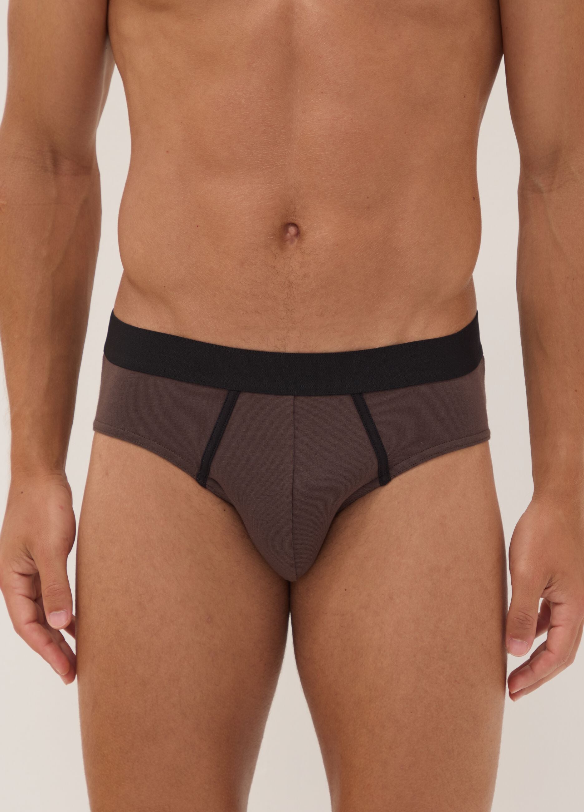 Three-pack of grey stretch organic cotton briefs
