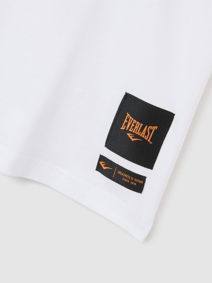 T-shirt da bambino in puro cotone bianca regular fit con logo_1