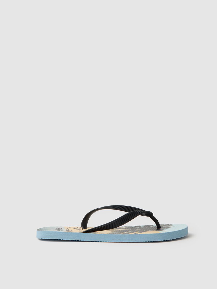 Men's Multicolour Flip-Flops with Tropical Print_0