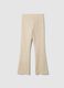 Pantaloni flare premaman beige in cotone elasticizzato_4