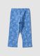 Girls&rsquo; skinny light blue stretch cotton leggings with prints_1