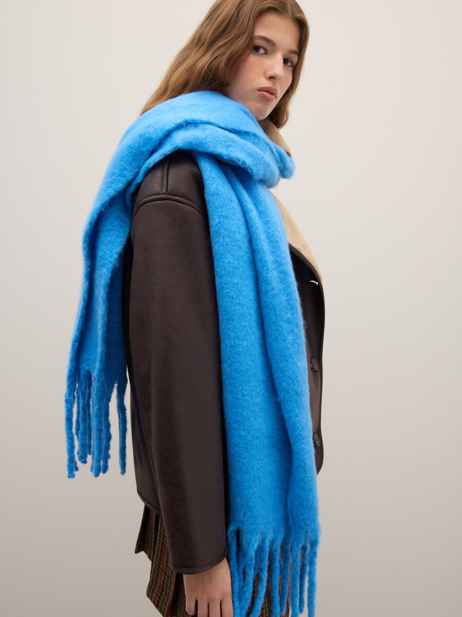 Giacca marrone con colletto a contrasto oversize_4