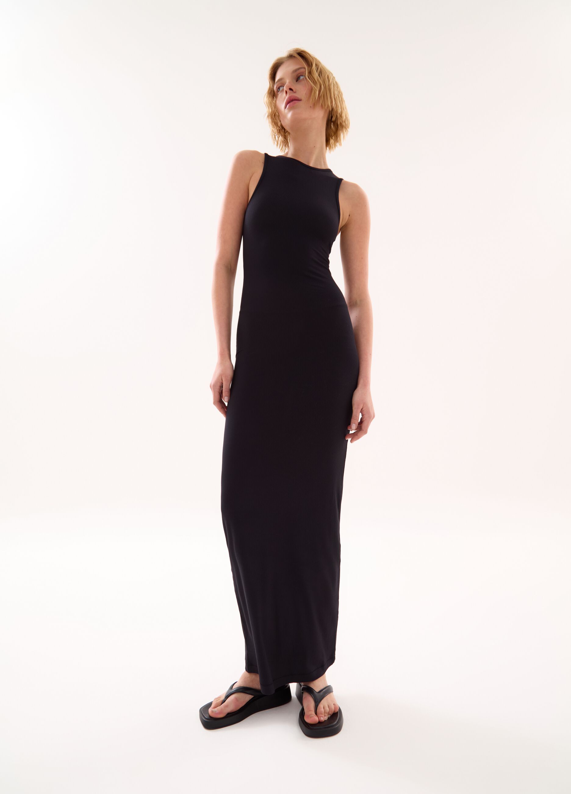 Long Shape Dress Black