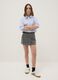 Grey Regular Fit Mini Skirt with Belt_1