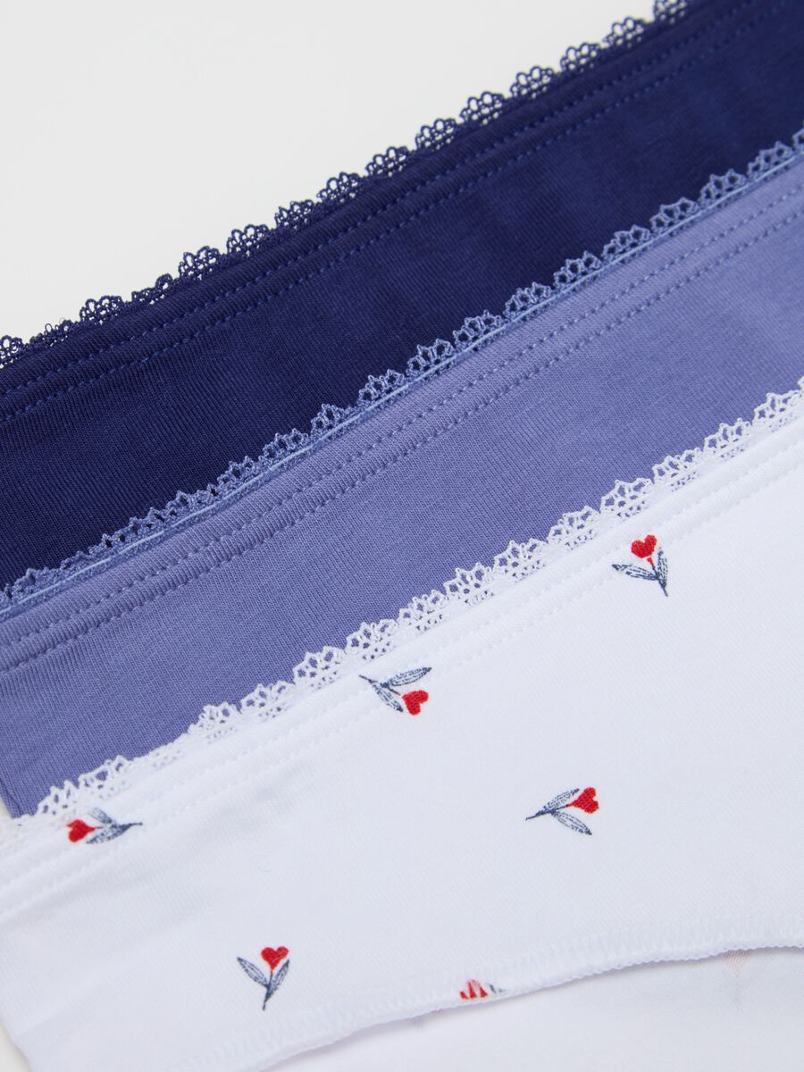 Three-pack Brazilian-cut briefs in stretch cotton with crochet_5