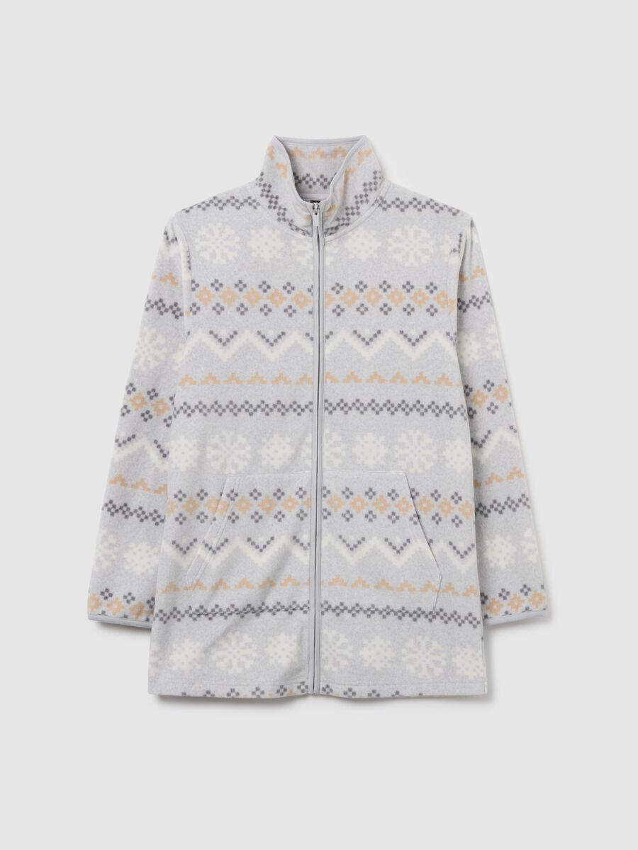 Grey robe with zip and pockets_4