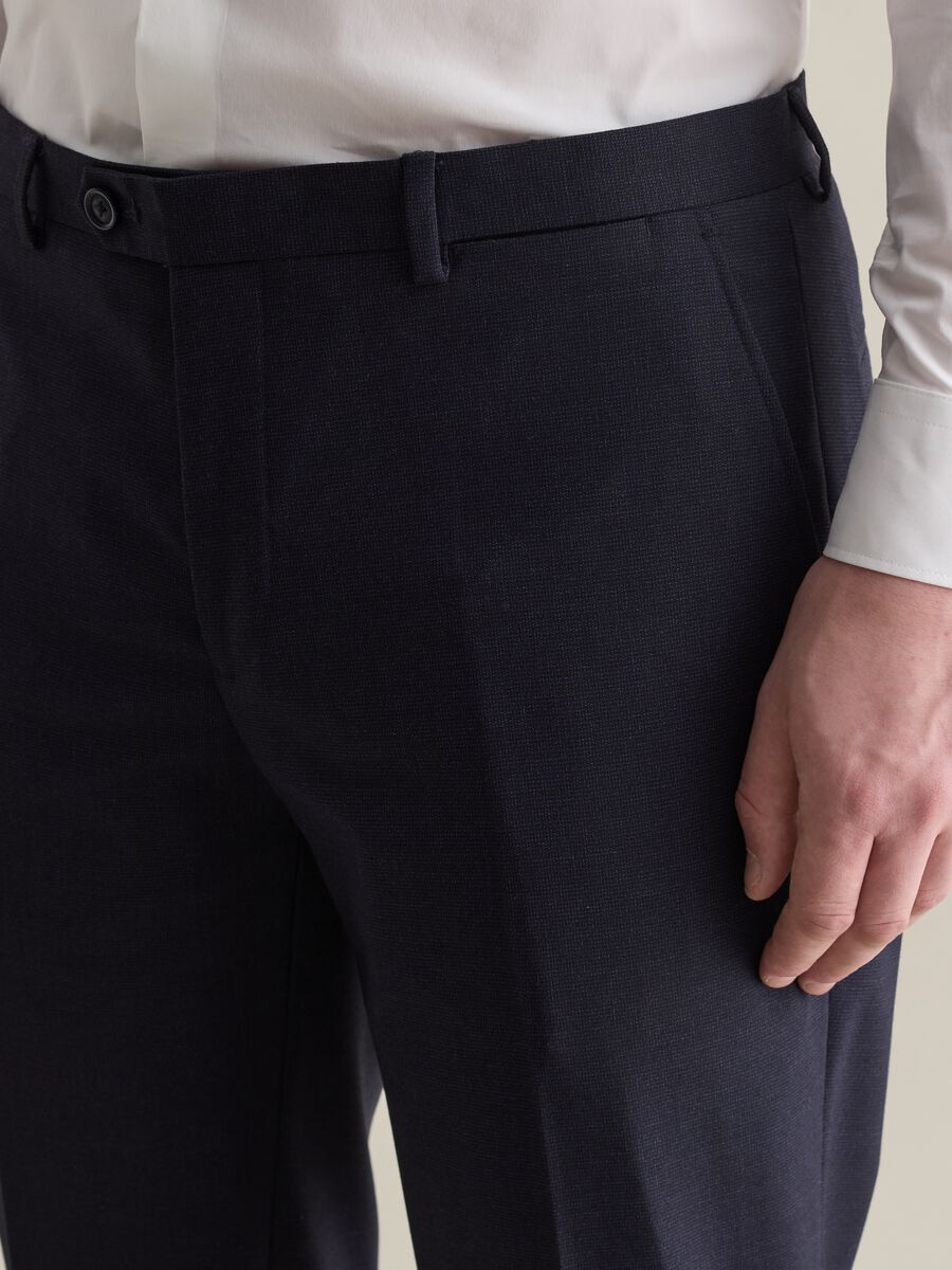 Slim-fit blue tailored trousers_2