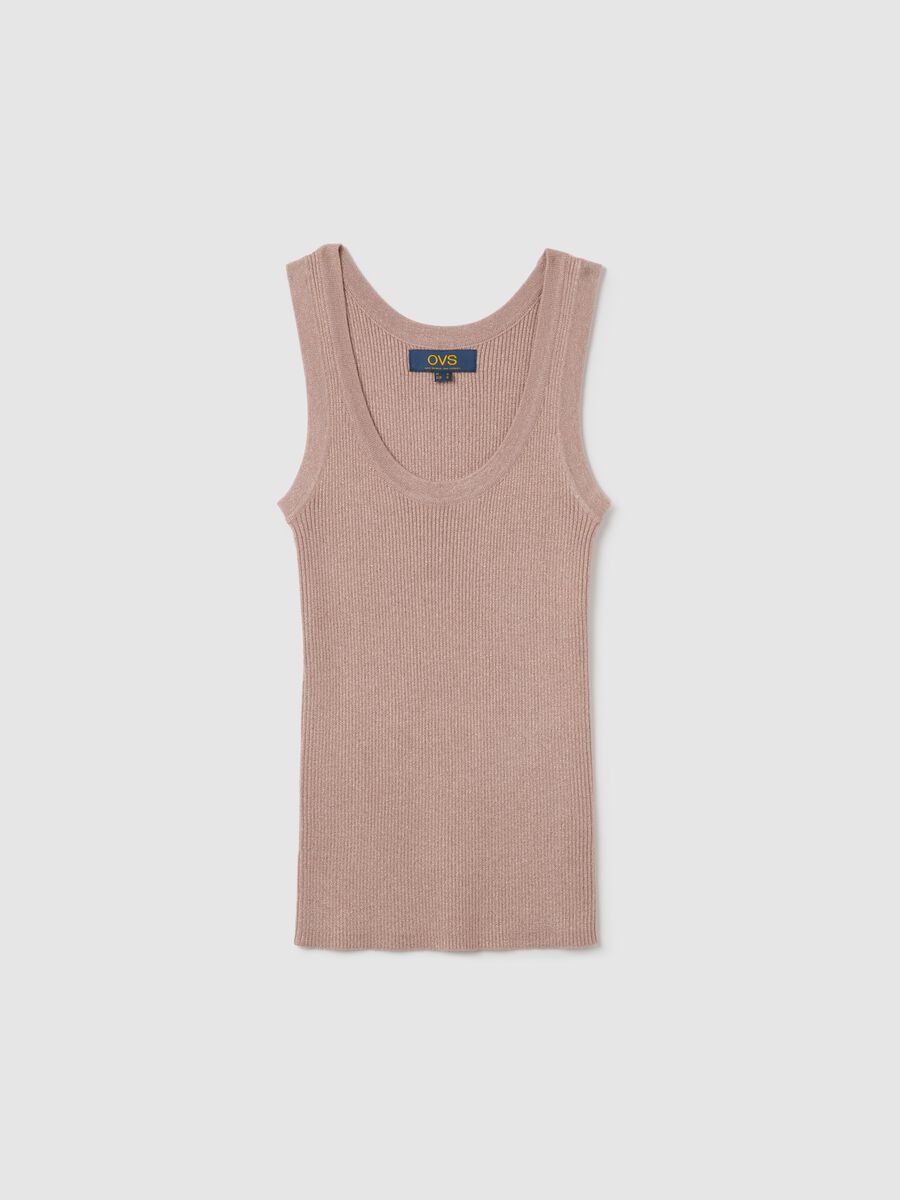 Women's pink stretch fabric tank top_4