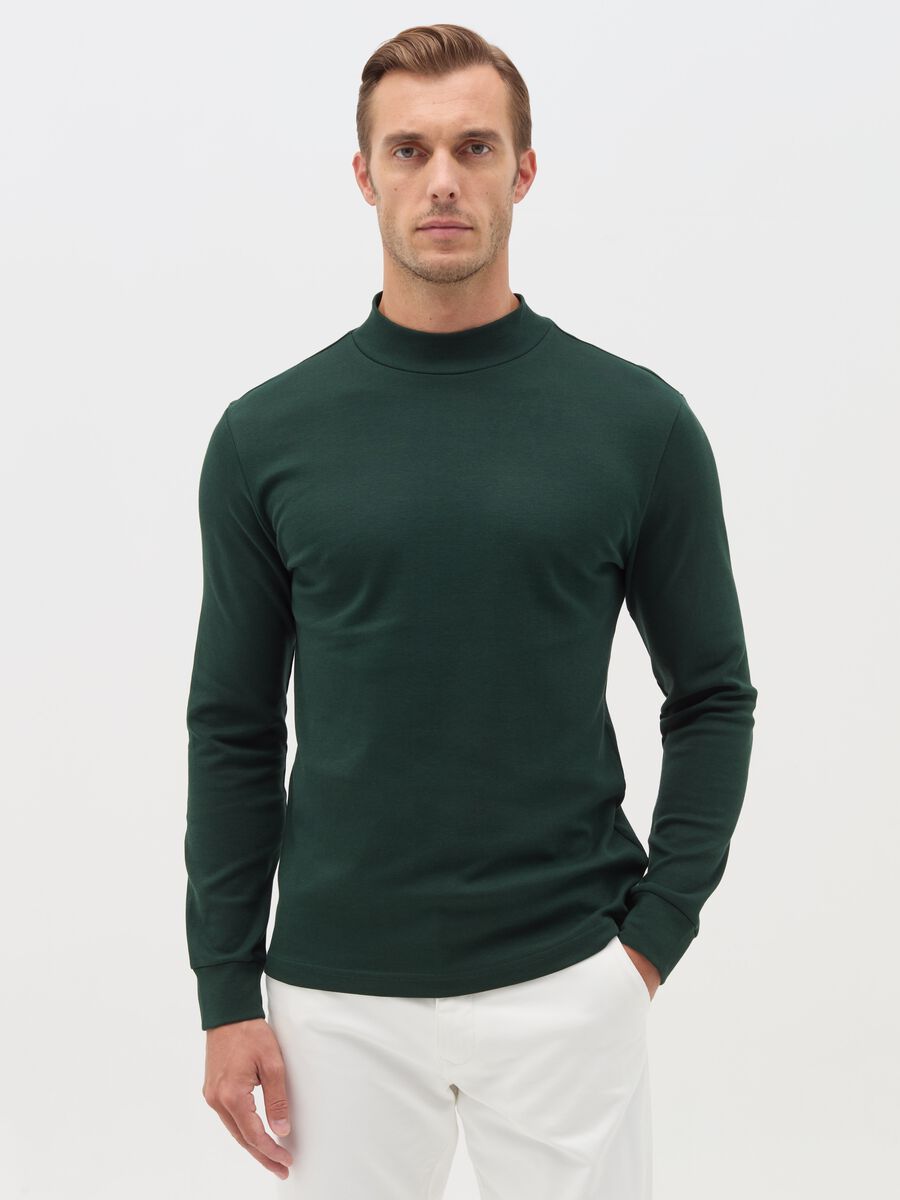 T-shirt a maniche lunghe in cotone interlock_0