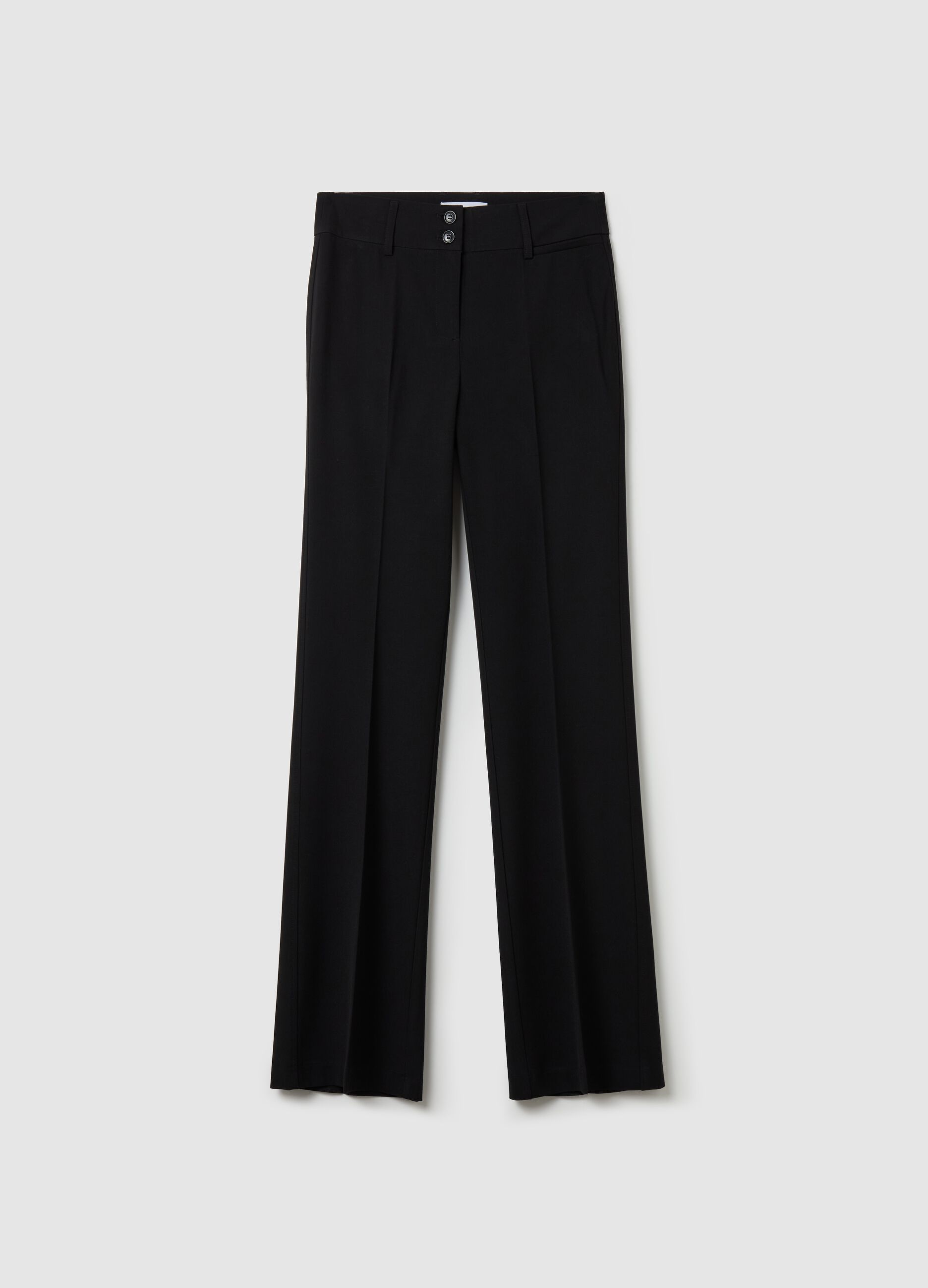 Pantalone flare fit con doppio bottone