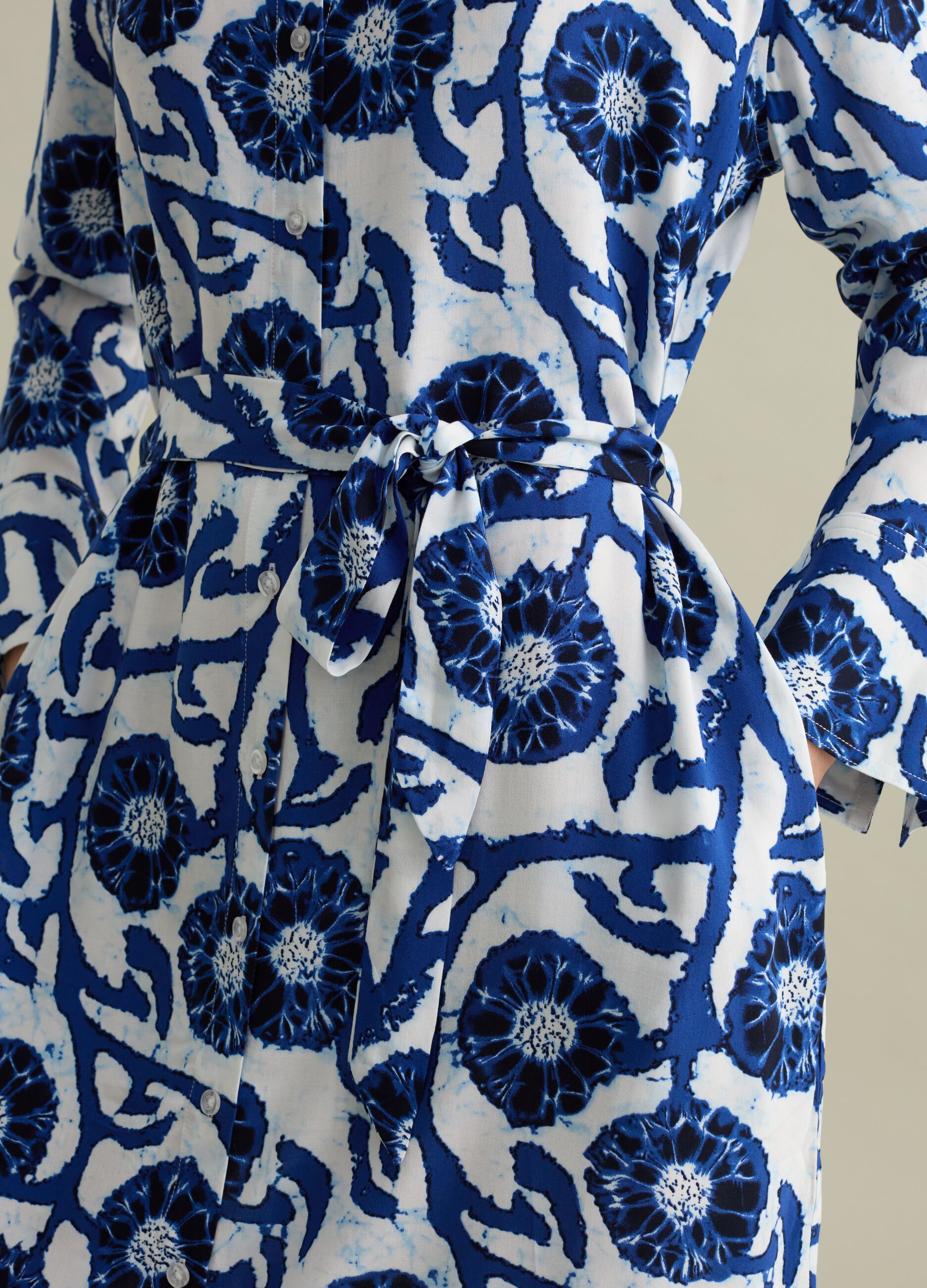 Vestito lungo chemisier con stampa