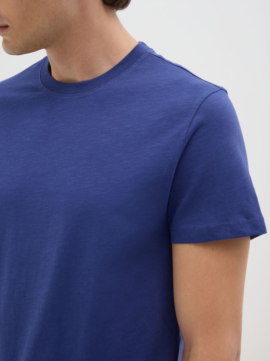 Men's Fitted Blue Cotton T-shirt_2