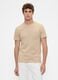 Beige Cotton Short Sleeve T-shirt_0