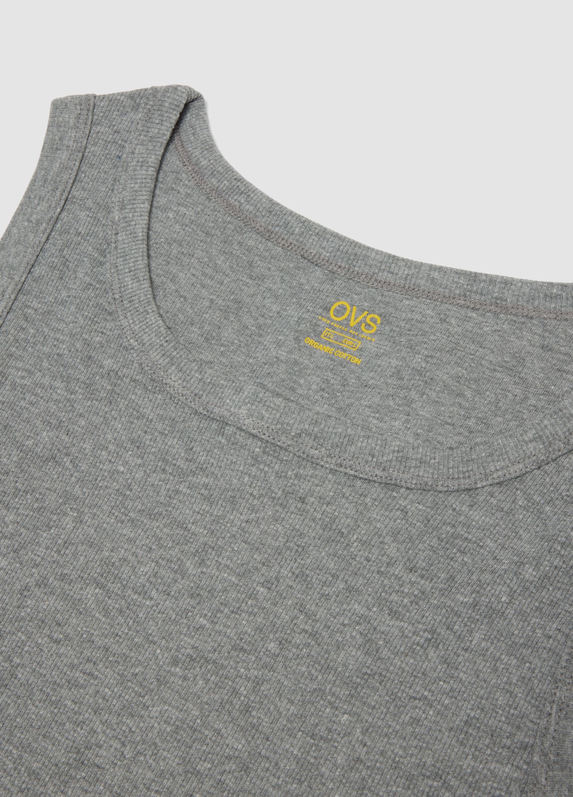 Grey regular fit cotton tank top