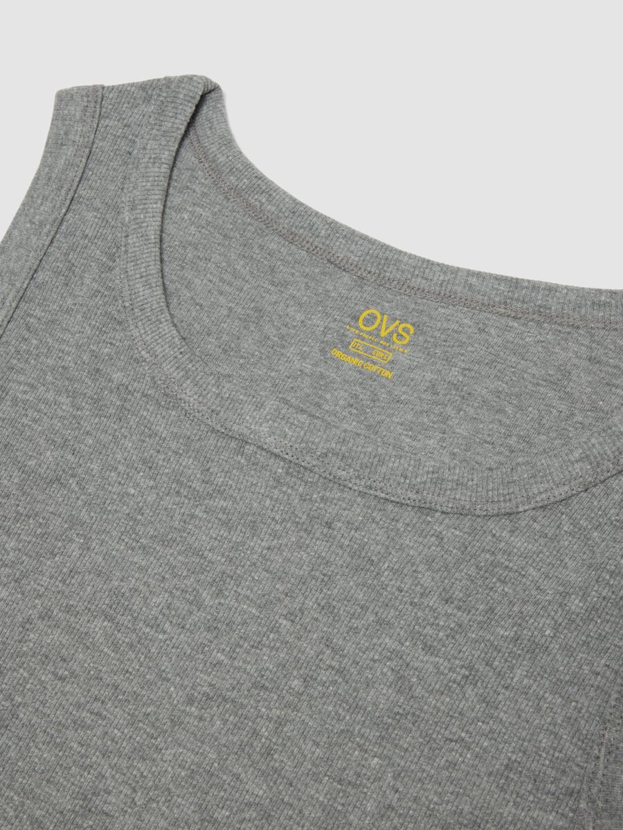 Canotta in puro cotone grigia regular fit_5