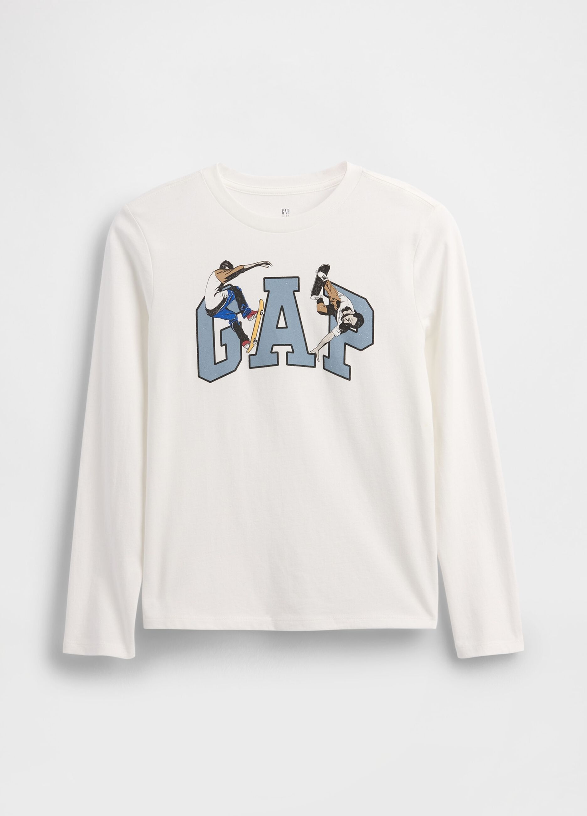 White Cotton Long-Sleeve T-Shirt