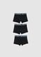 Tripack black stretch cotton boxer shorts for boys regular fit_0