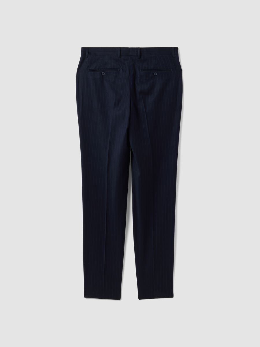 Blue pinstripe double-breasted stretch viscose suit_4